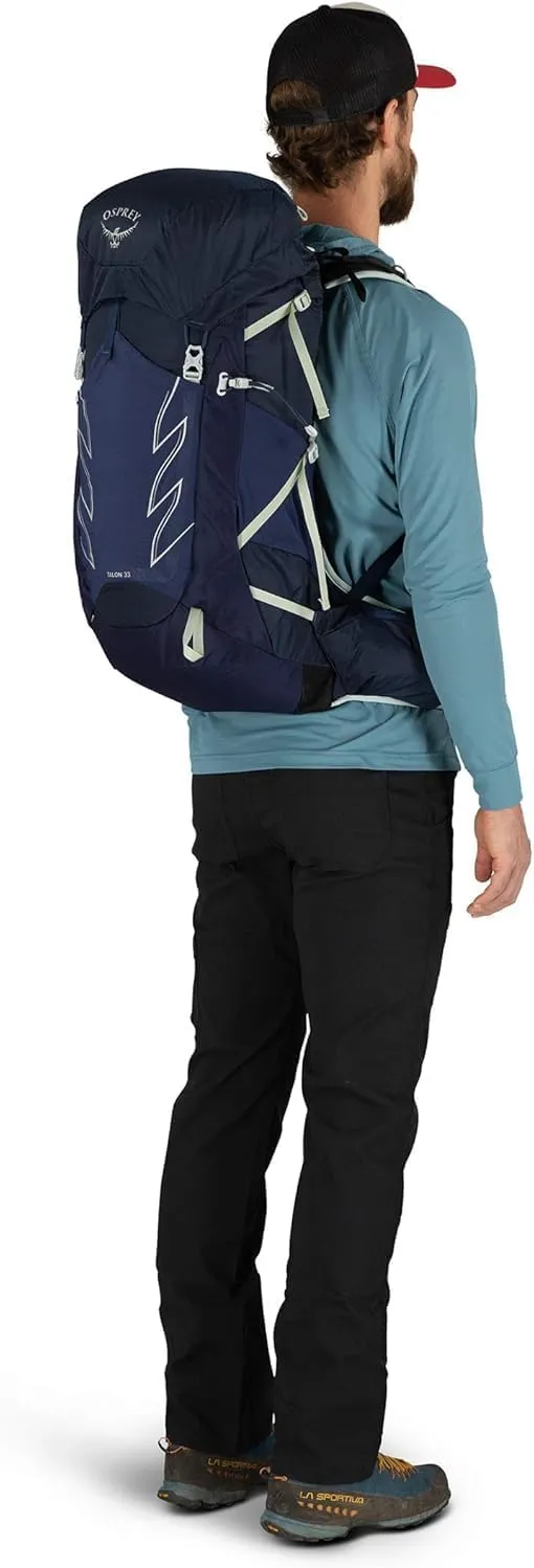 Osprey Talon 33L Men's Hiking Backpack with Hipbelt, Ceramic Blue, S/M