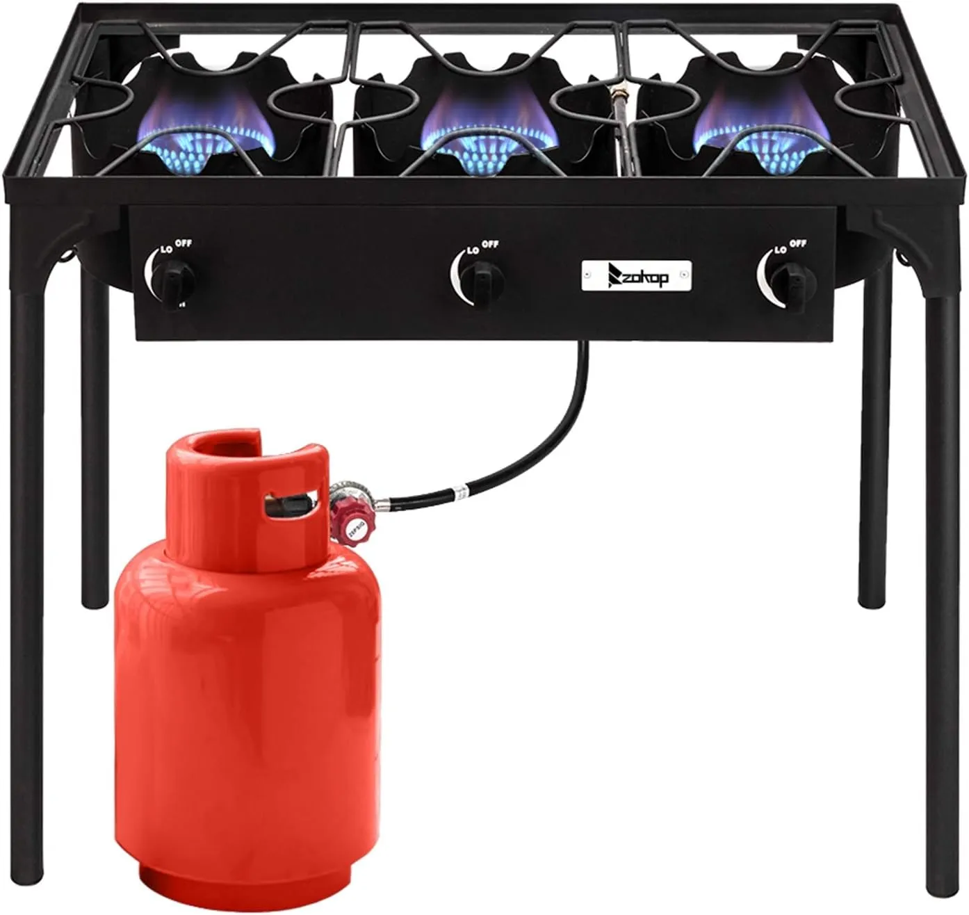 Outdoor Burner Stove on Stand, Gas Camping Stove High Pressure Propane Cooker Portable Stove Burner, Perfect for Home Brewing Maple Syrup Patio Turkey Frying Canning