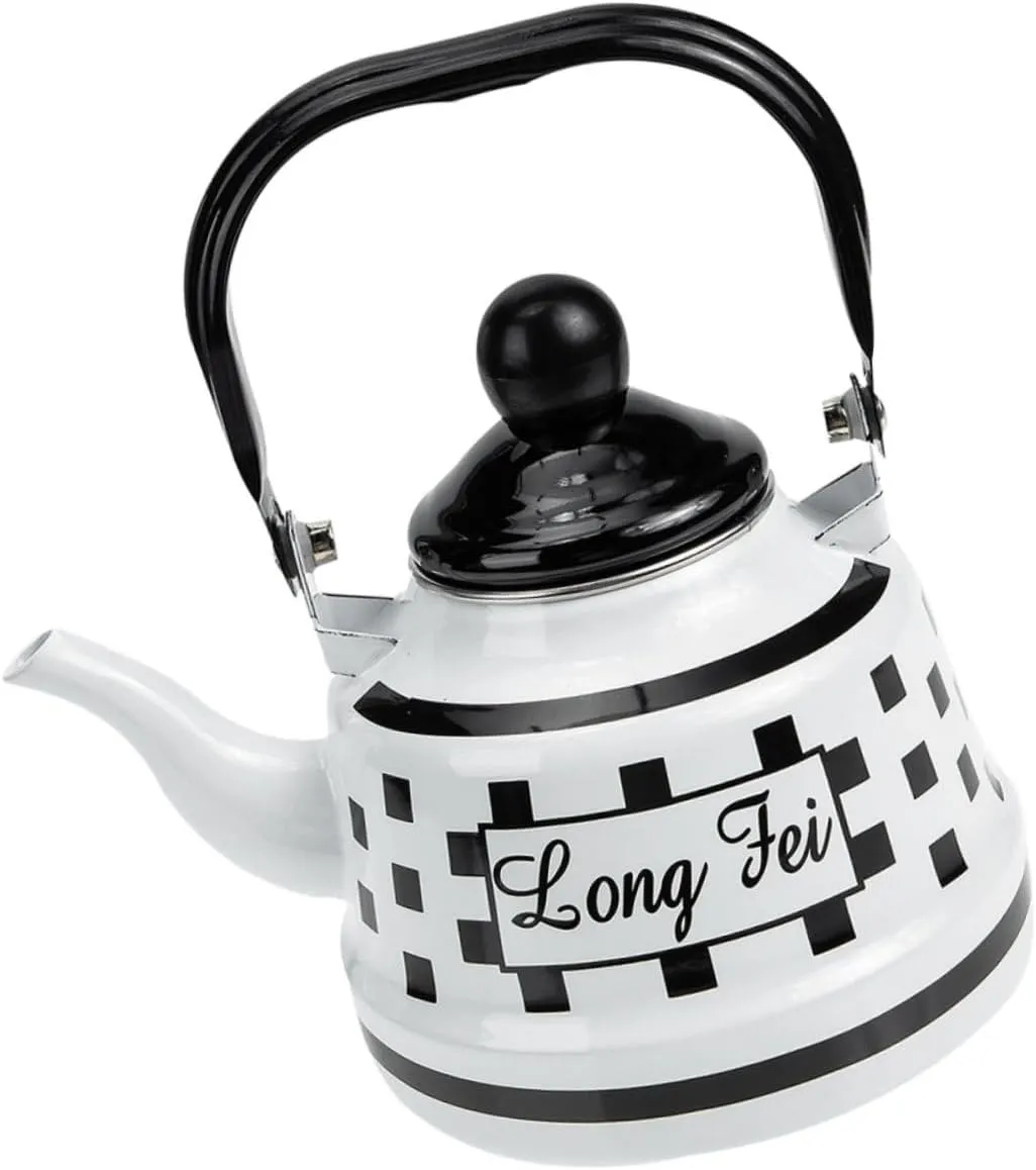 Outdoor Enamel Coffee Kettle Stovetop Teapot for Camping Vintage Design Easy to with Induction Electric and Gas Stoves