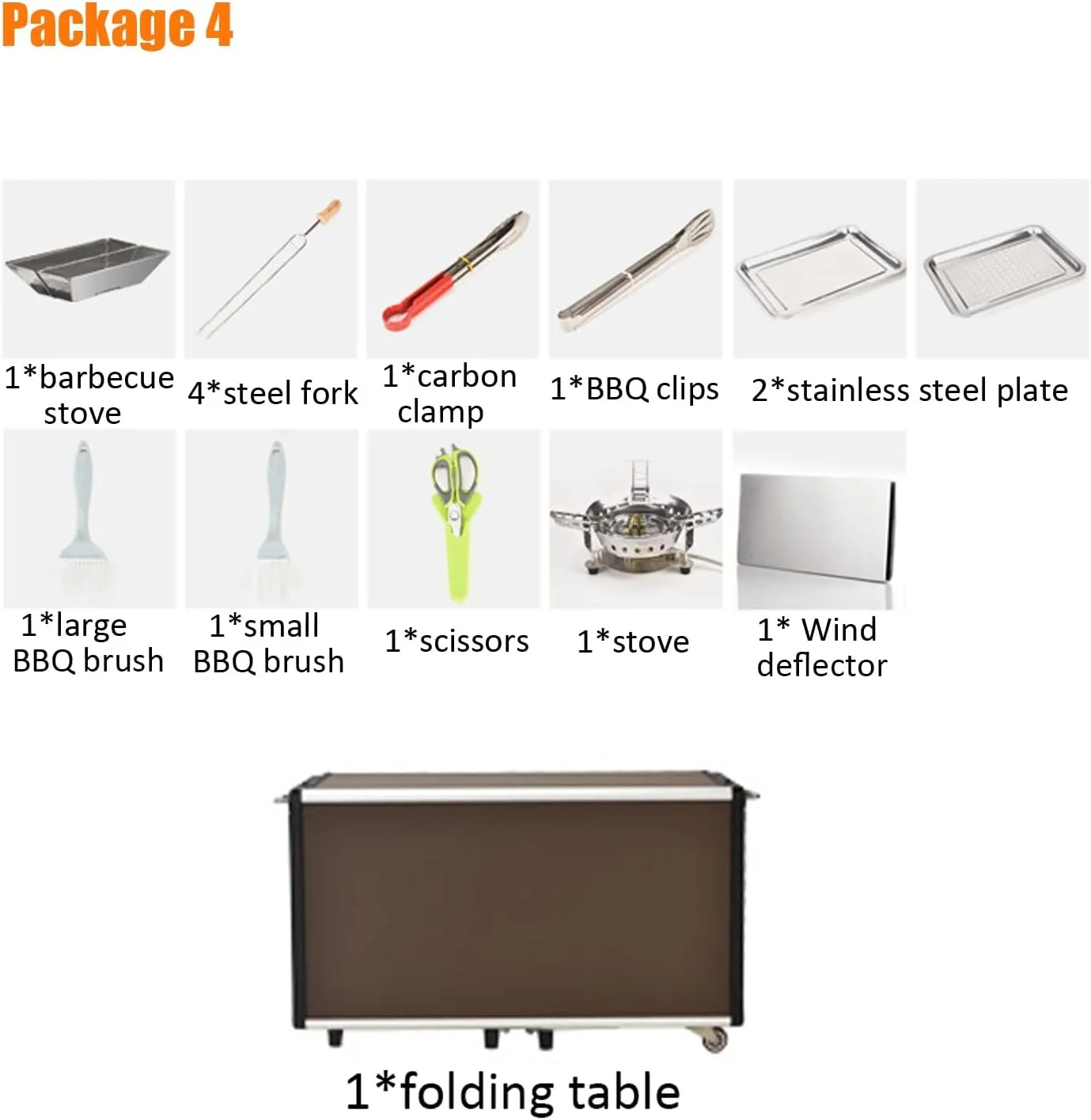 Outdoor Master Cook Station Aluminum Camping Table,Easy Carry Picnic Folding Table with kitchenware and Stove for RV BBQ Cooking Outdoor (Color : Package 4)