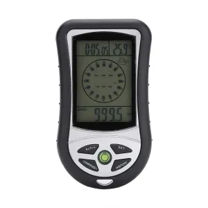 Outdoor Multi Function Digital Altimeter, Black ABS Plastic Compass, Outdoor Weather Forecast Equipment, Portable Outdoor Barometer for Outdoor Hiking