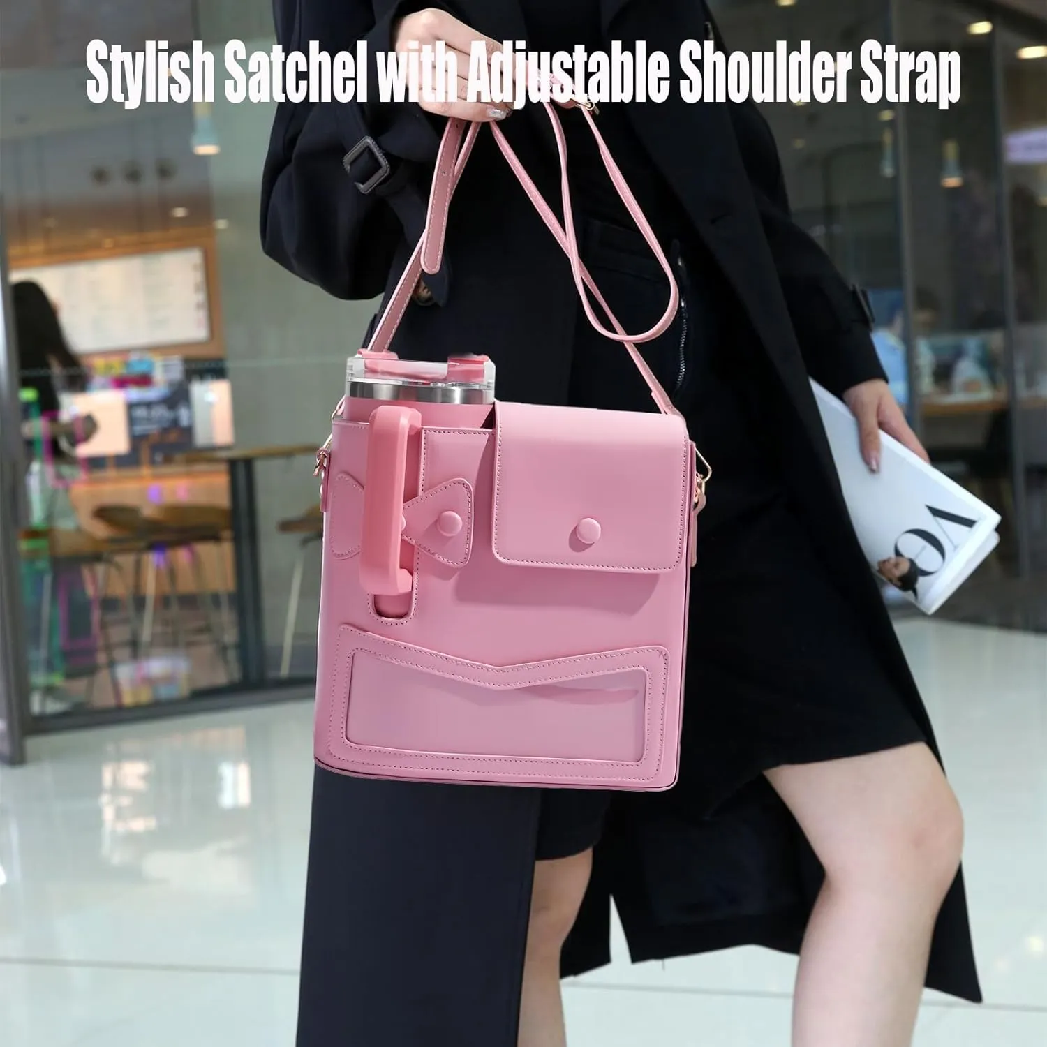Outdoor Portable Crossbody Water Cup Storage Bag, Cross Body Bag with Water Bottle Holder, Adjustable Shoulder Strap