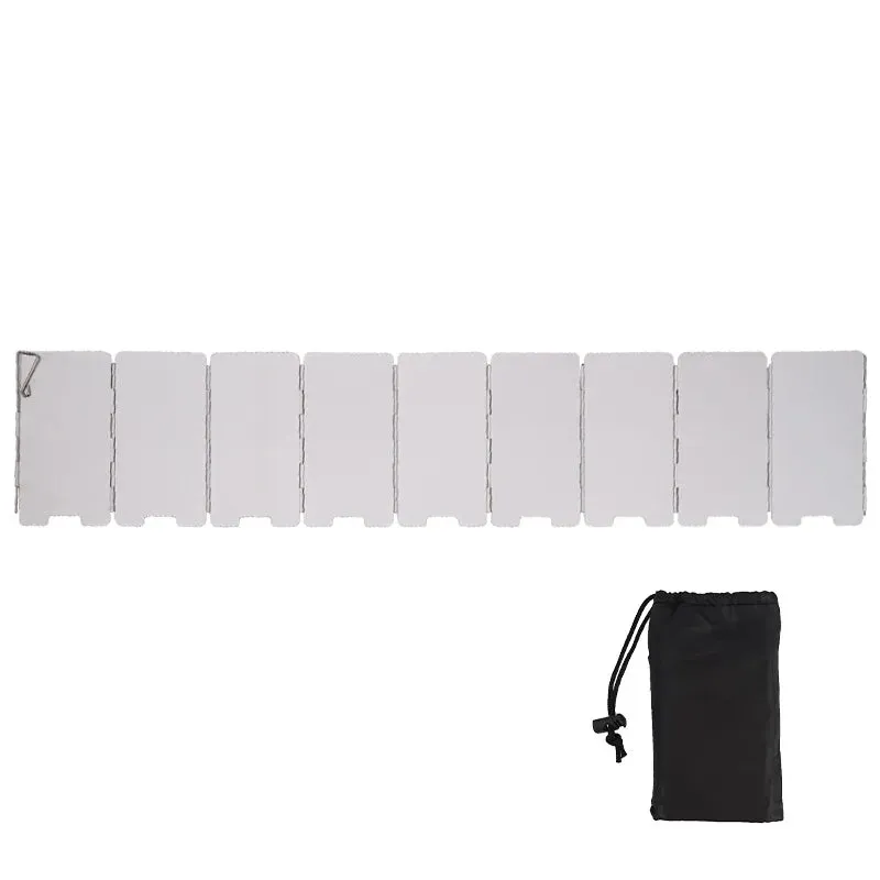 Outdoor Stove Wind Shield Camping Windscreen 9 Plates Foldable Gas Cookers Wind Deflectors Stove Equipment Accessory Tool