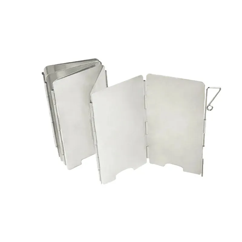 Outdoor Stove Wind Shield Camping Windscreen 9 Plates Foldable Gas Cookers Wind Deflectors Stove Equipment Accessory Tool