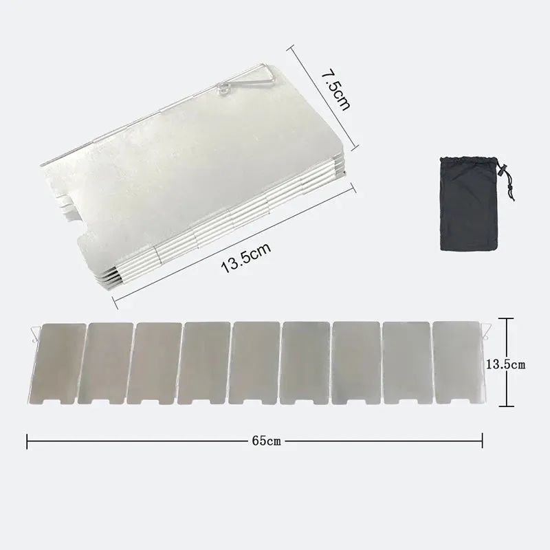 Outdoor Stove Wind Shield Camping Windscreen 9 Plates Foldable Gas Cookers Wind Deflectors Stove Equipment Accessory Tool