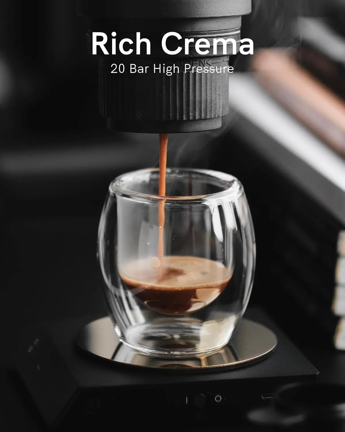 OutIn Nano Portable Electric Espresso Machine, Travel Coffee Maker for Camping, Car Coffee Maker Self-Heating with USB-C, With Ground Coffee & NS Capsule for RV, Hiking, Office