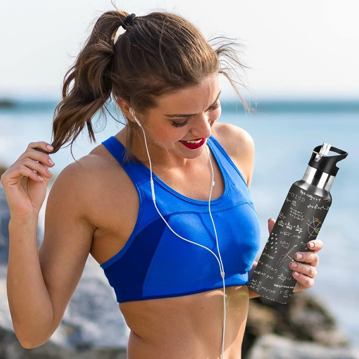 Oyihfvs Sports Stainless Steel Water Bottle 20 Oz, with Straw Lid Vacuum Insulated Leakproof Water Thermo Flask, Great for Fitness Outdoor