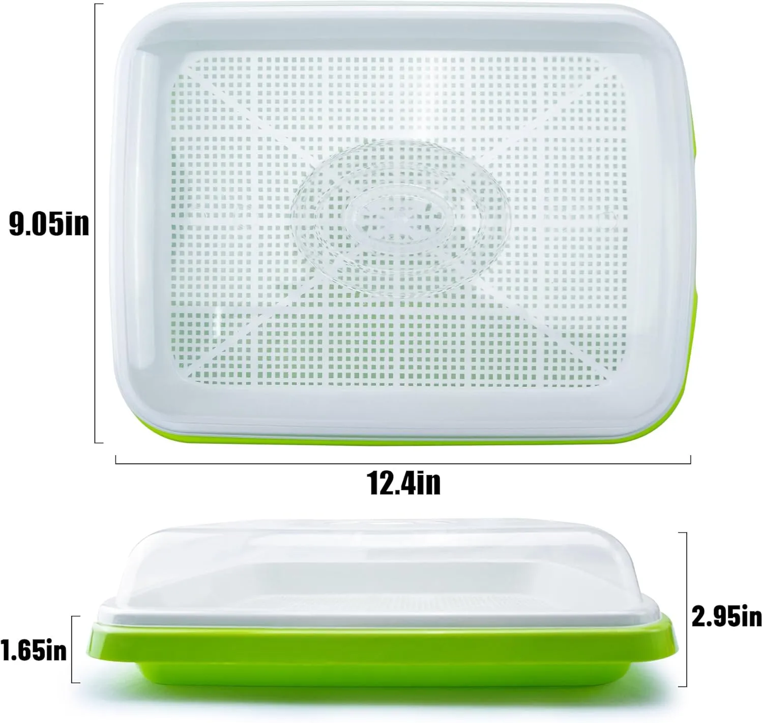 Pack 10 Seed Sprouter Tray with Drain Holes,Seed Germination Tray Kit BPA Free Nursery Tray,Soil-Free Big Capacity Healthy Wheatgrass Grower Sprouting Container Kit..