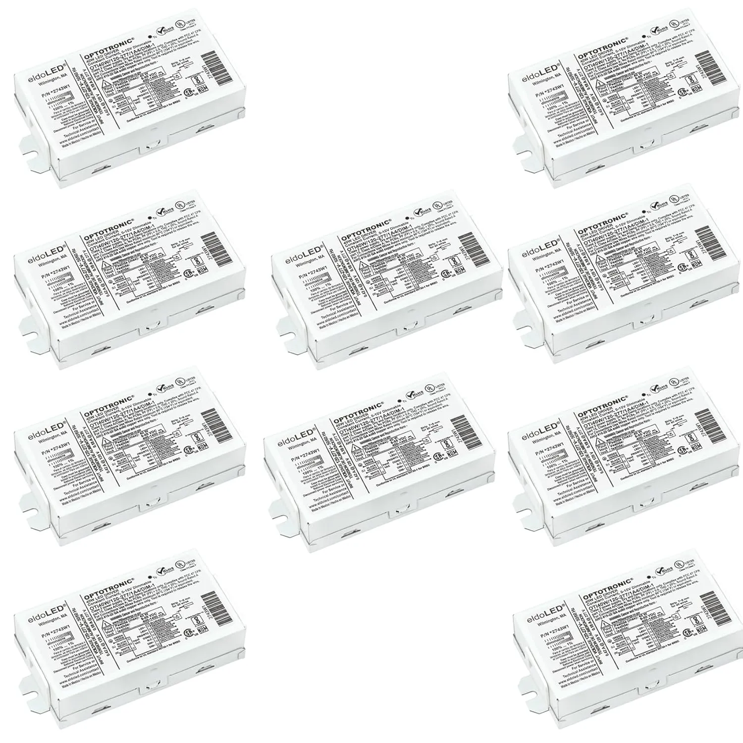 Pack of 10 - Osram 57351 Optotronic 40W 120/277V AC 50/60Hz Constant Current Dimmable Compact LED Driver OTi 40W/120-277/1A4 DIM-1