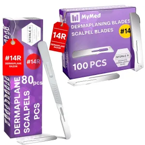 Pack of 80 Disposable Scalpels #14   100pcs 14r Blades Dermaplaning kit 14 Blades Scalpel Set
