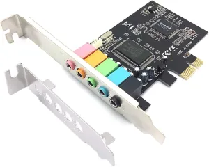 Padarsey PCIe 5.1 Internal Sound Card for PC, Windows 7, 3D Stereo Audio Card, CMI8738 Chip, PCI Express Adapter