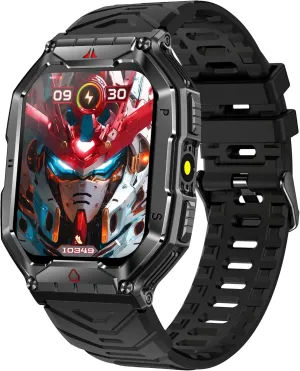 Pard Professional Outdoor Smartwatch, AI Voice Assistant,107 Sport Modes, Bluetooth Dialing, Altitude, Barometric Pressure, Compass, Black