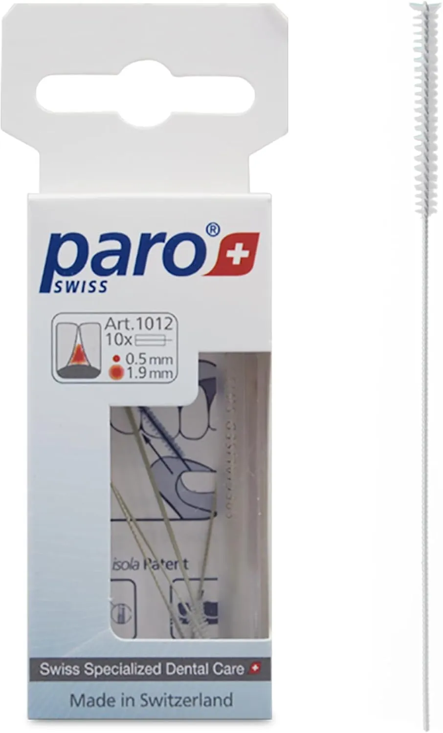 Paro Swiss Isola Long Interdental Brush Medium Green, Tapered 4/9 mm, 5 Count – Dental Hygiene Brushes for Plaque Removal (12 Pack)