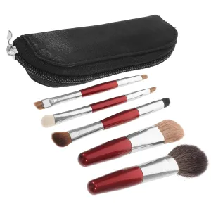 PartyKindom 1Set Makeup Brush Dual Ended Travel Beauty Tools with Makeup Bag for Eyeshadow and Contouring Women Valentine Day Mother Day
