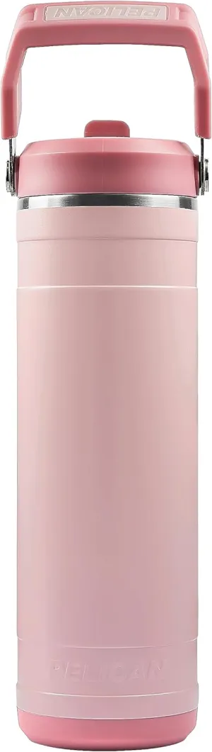 Pelican Hydration Pelican Pacific™ 26 oz Vacuum Insulated Tumbler - Recycled Stainless Steel Double Wall Travel with Dual Lid, Powder Coated Insulated Water Bottle For Cold Drinks, Blush