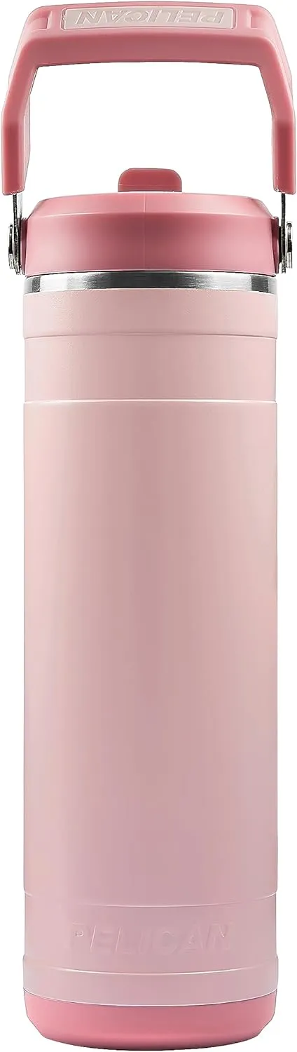 Pelican Hydration Pelican Pacific™ 26 oz Vacuum Insulated Tumbler - Recycled Stainless Steel Double Wall Travel with Dual Lid, Powder Coated Insulated Water Bottle For Cold Drinks, Blush