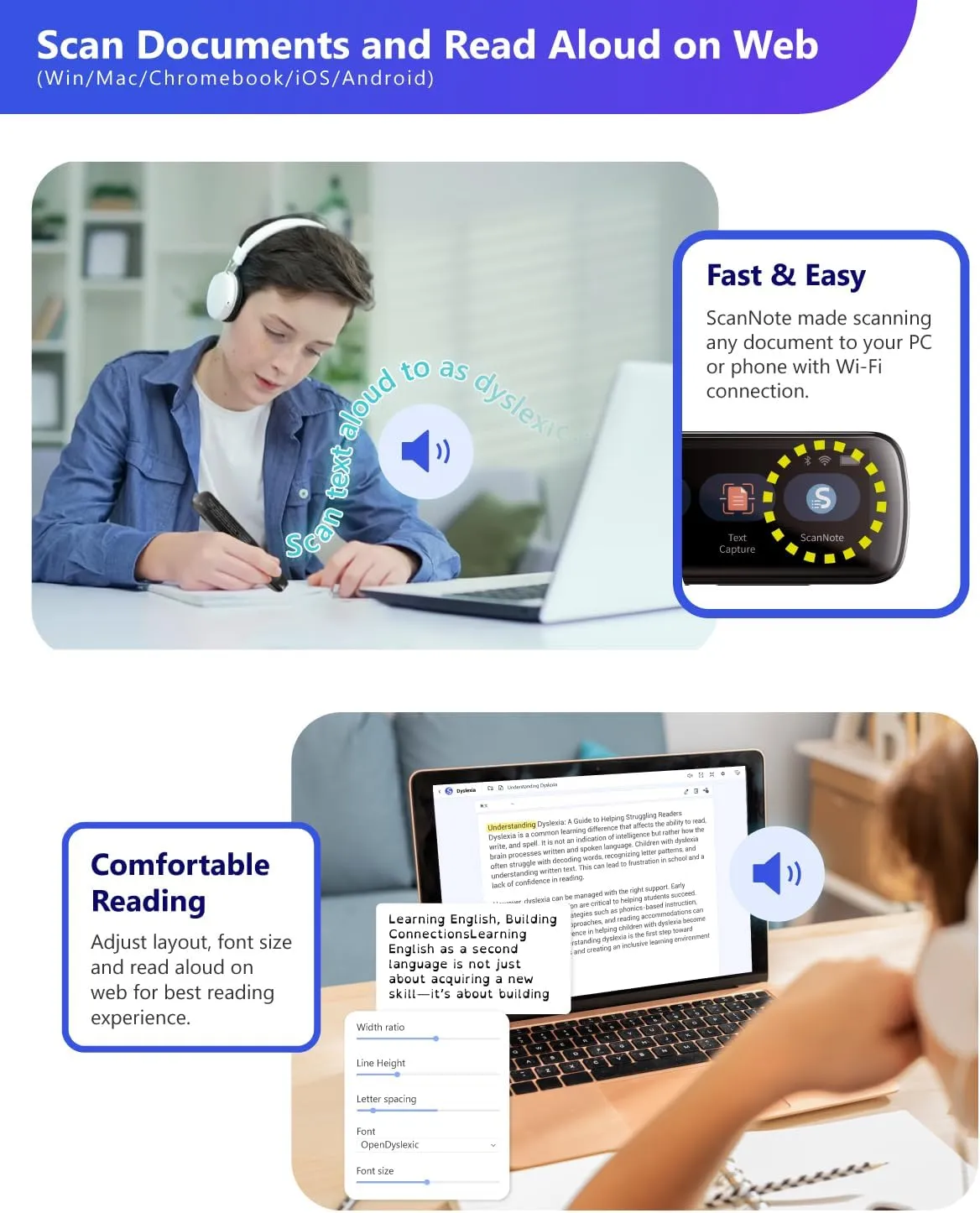 PenPower WorldPenScan Go - Translation Pen with Scanning, Reading, Audio Recording, Live Interpretation, and AI English Learning Platform for Kids & Adults