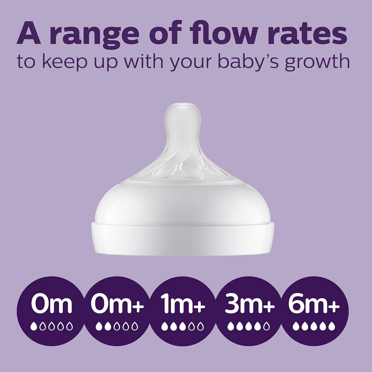 Philips Avent Natural Baby Bottles with Natural Response Nipples (Medium Flow, Flow 3), 9oz, Purple, 4-Pack, SCY903/34