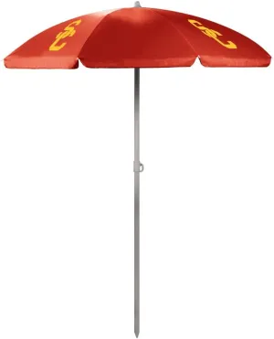 PICNIC TIME NCAA USC Trojans Outdoor Canopy Sunshade Beach Umbrella 5.5' - Small Patio Umbrella - Beach Chair Umbrella