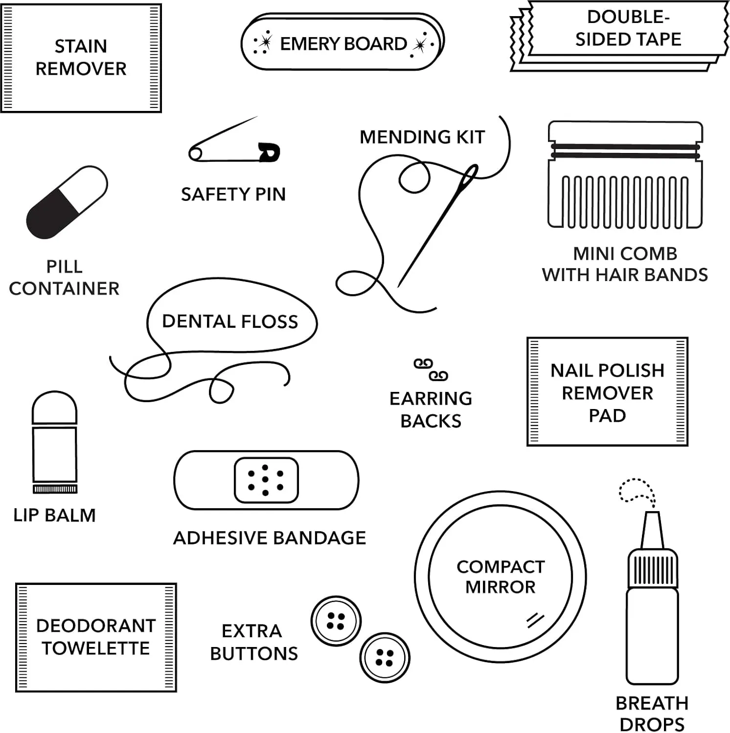 Pinch Provisions Velvet Minimergency Kit, for Her, Includes 17 Must-Have Emergency Essential Items, Compact, Multi-Functional Pouch, Gift for Parties and Birthdays