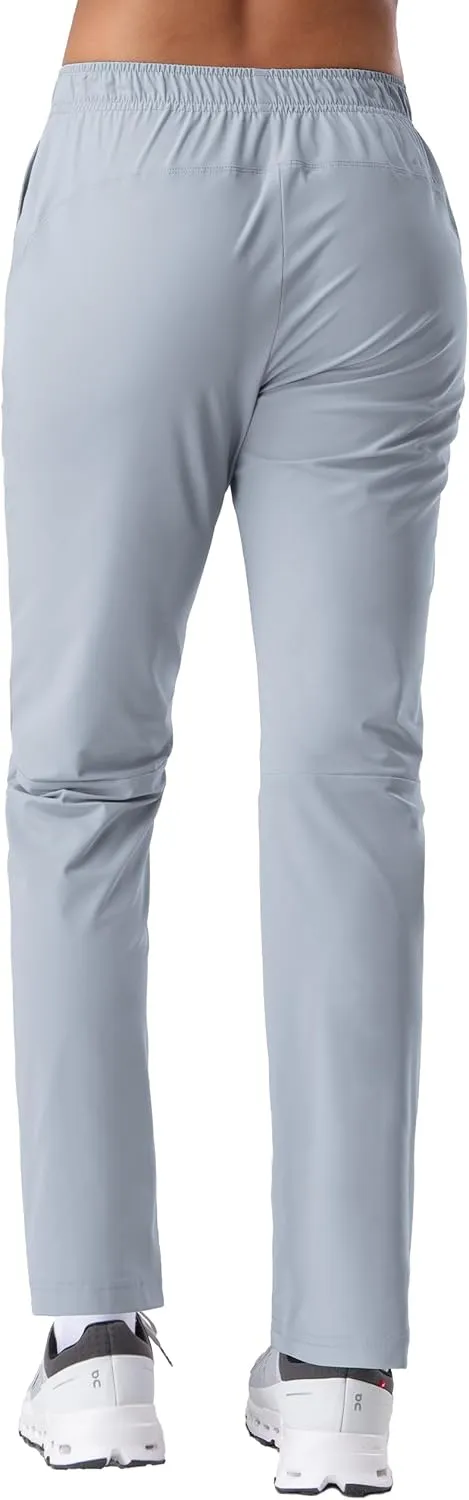 Pioneer Camp Women's Hiking Pants UPF 50  Elastic Waist Drawstring Ultra-Stretch Lightweight Outdoor Cargo Pants for Travel