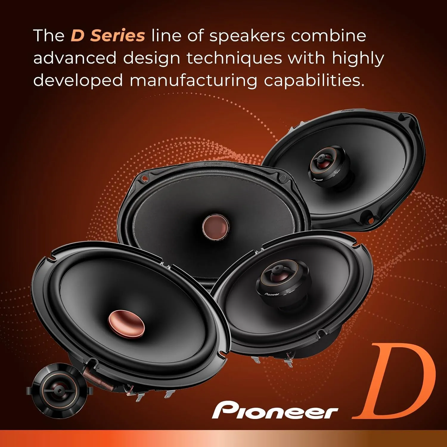 Pioneer TS-D69C, 2-Way Car Audio Speakers, Full Range, Clear Sound Quality, Easy Installation and Enhanced Bass Response, 6 x 9” Speakers, Black