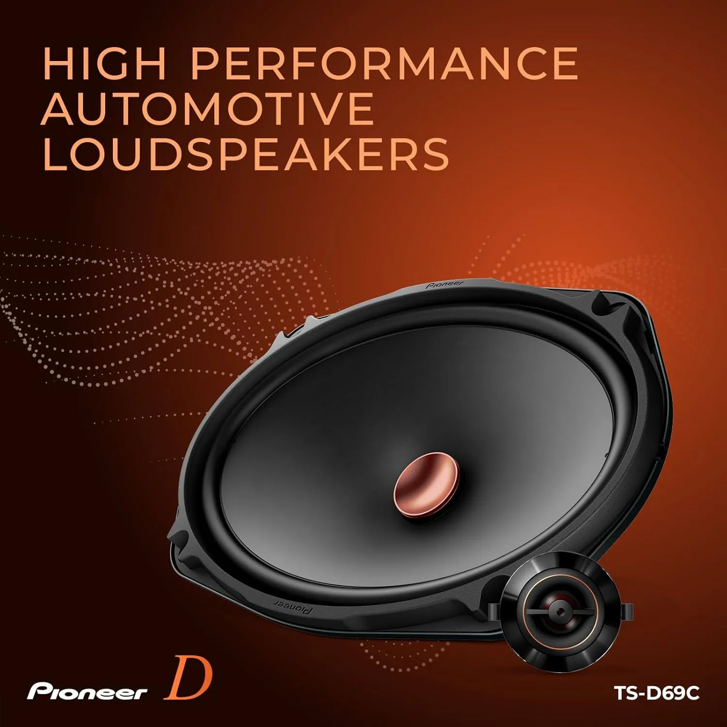 Pioneer TS-D69C, 2-Way Car Audio Speakers, Full Range, Clear Sound Quality, Easy Installation and Enhanced Bass Response, 6 x 9” Speakers, Black