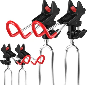 PLUSINNO Fishing Rod Holders - Upgraded 360 Degree Adjustable Fishing Pole Stand Equipment for Bank, Beach, Gift for Men