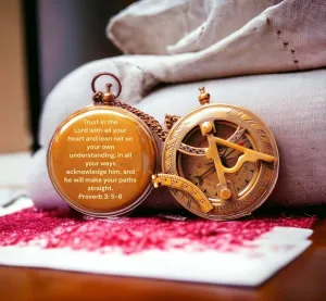 Pocket Compass Engraved Who Wander Brass Compass with Leather Case and Chain Engraved Pocket Compass Brass Camping Compass for Trekking Survival Outdoor Item by SANA Nautical Compass