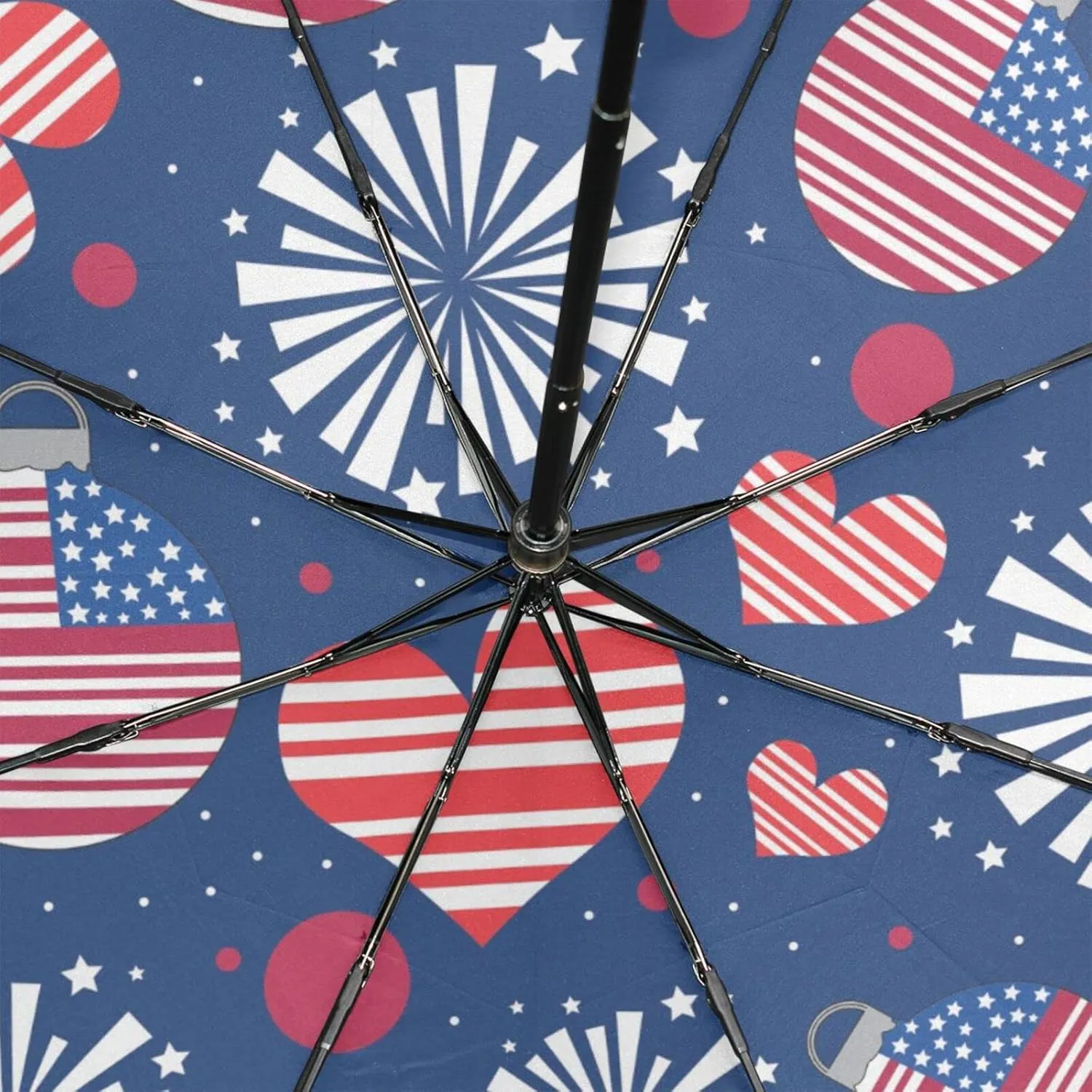 Poeticcity Rain Travel Umbrella, Hand Open Close Windproof Waterproof Folding Umbrella, Compact Canopy Strong Ray Parasol Umbrella