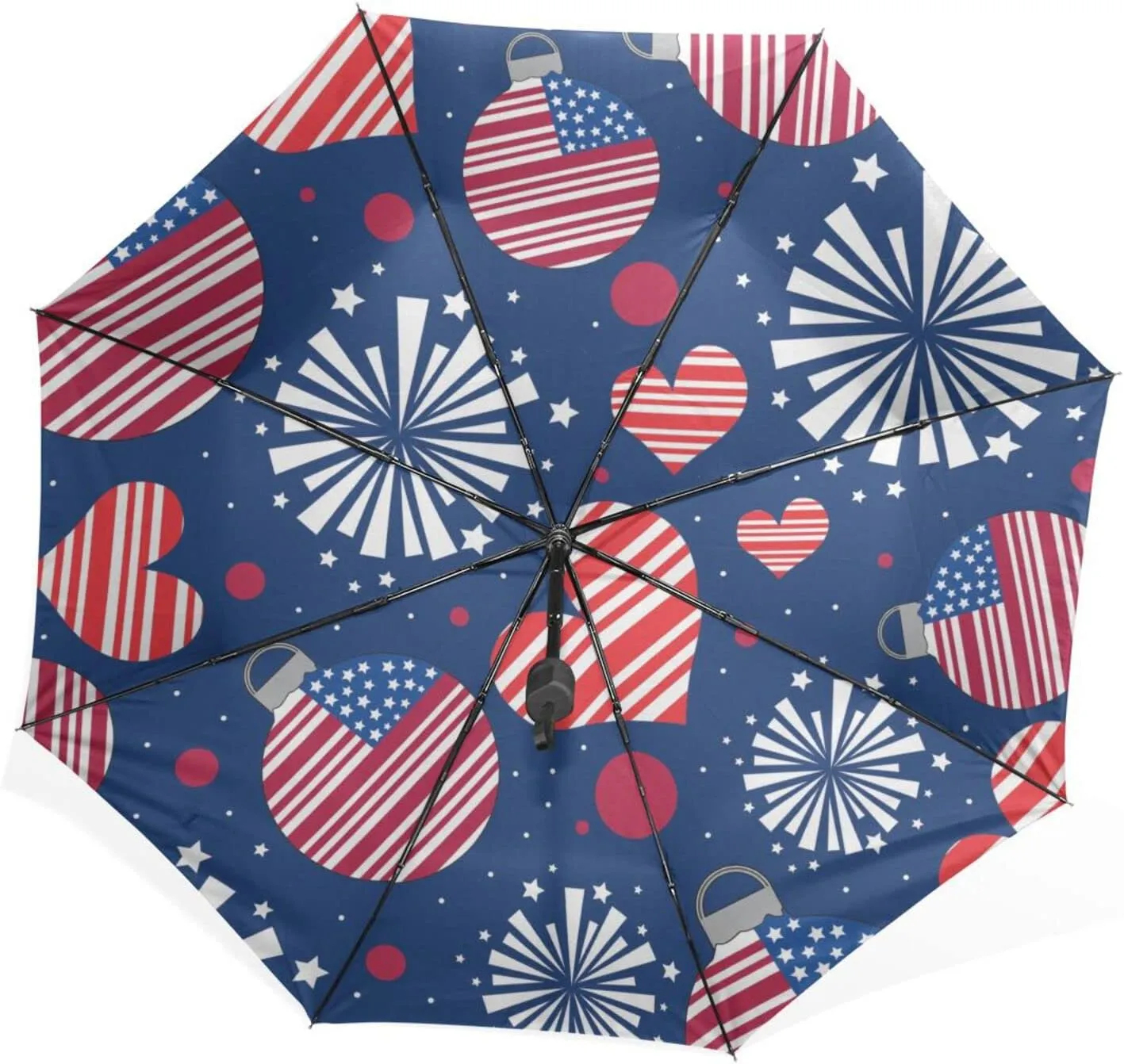 Poeticcity Rain Travel Umbrella, Hand Open Close Windproof Waterproof Folding Umbrella, Compact Canopy Strong Ray Parasol Umbrella