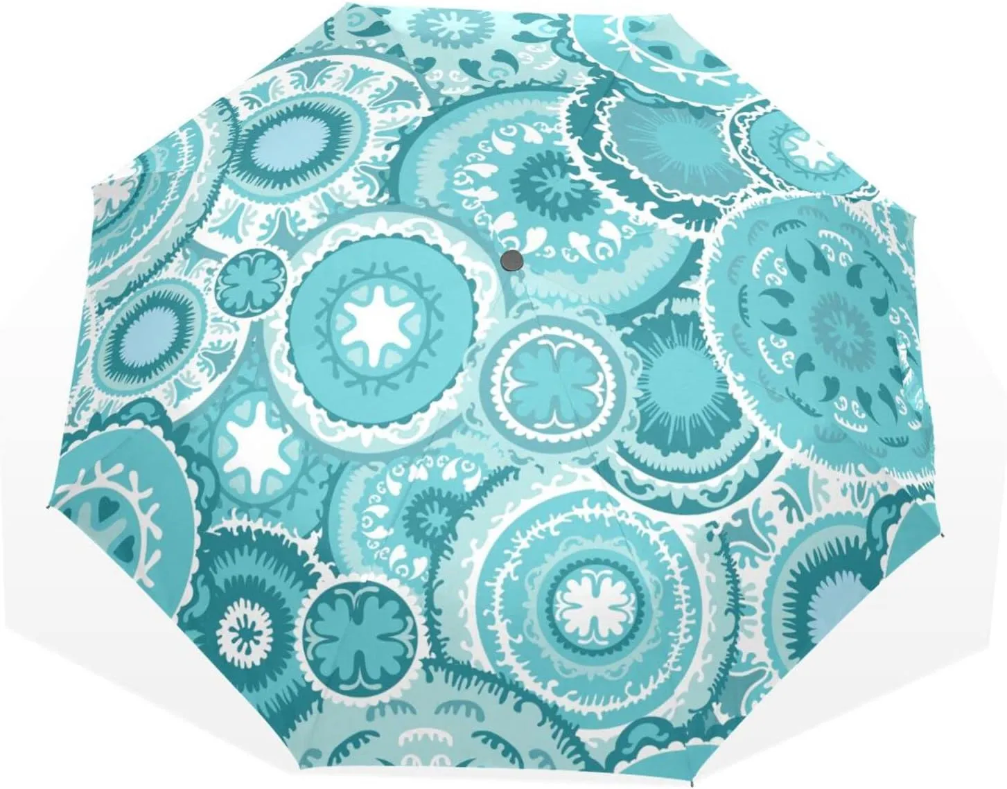 Poeticcity Rain Travel Umbrella, Hand Open Close Windproof Waterproof Folding Umbrella, Compact Canopy Strong Ray Parasol Umbrella