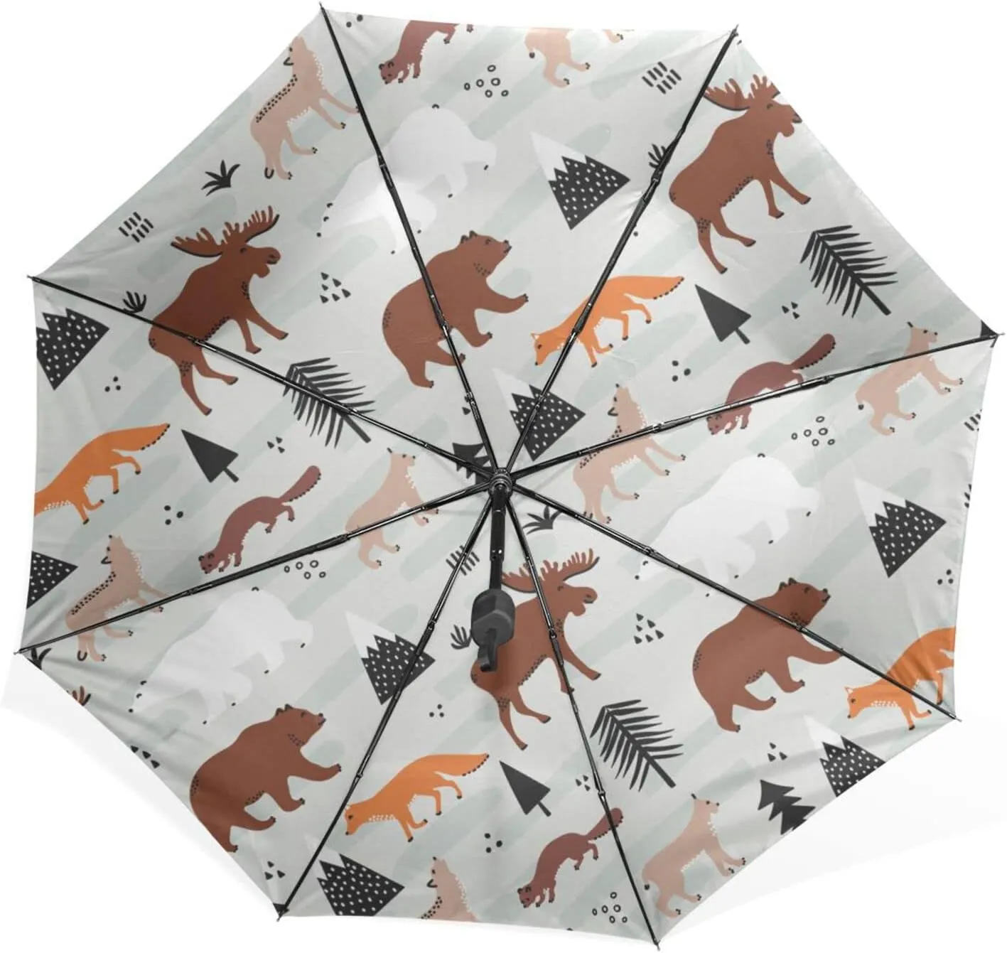 Poeticcity Rain Travel Umbrella, Hand Open Close Windproof Waterproof Folding Umbrella, Compact Canopy Strong Ray Parasol Umbrella
