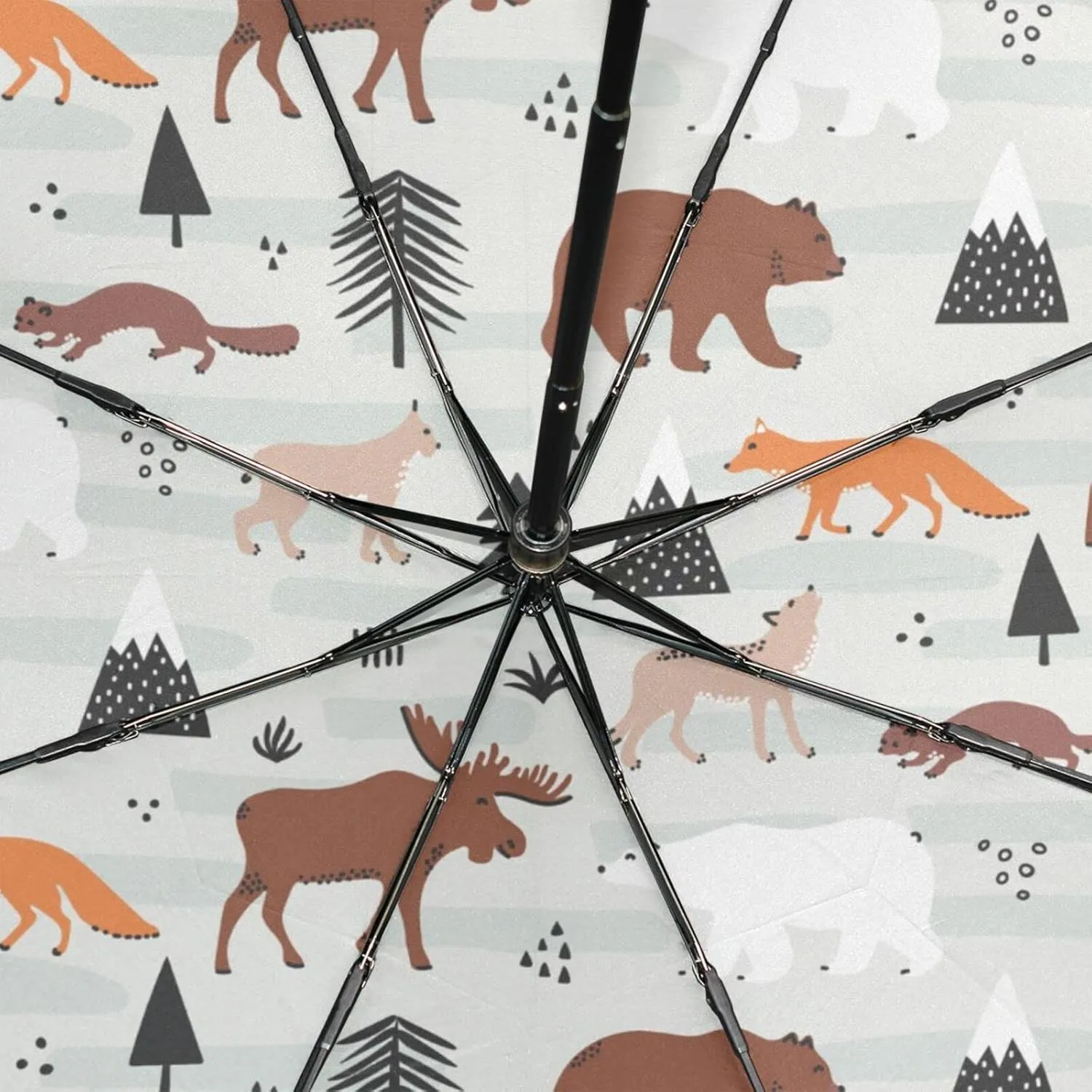 Poeticcity Rain Travel Umbrella, Hand Open Close Windproof Waterproof Folding Umbrella, Compact Canopy Strong Ray Parasol Umbrella