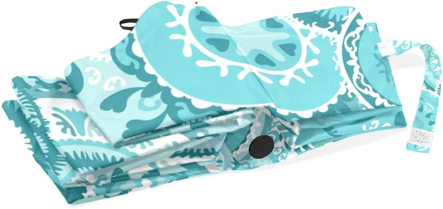 Poeticcity Rain Travel Umbrella, Hand Open Close Windproof Waterproof Folding Umbrella, Compact Canopy Strong Ray Parasol Umbrella