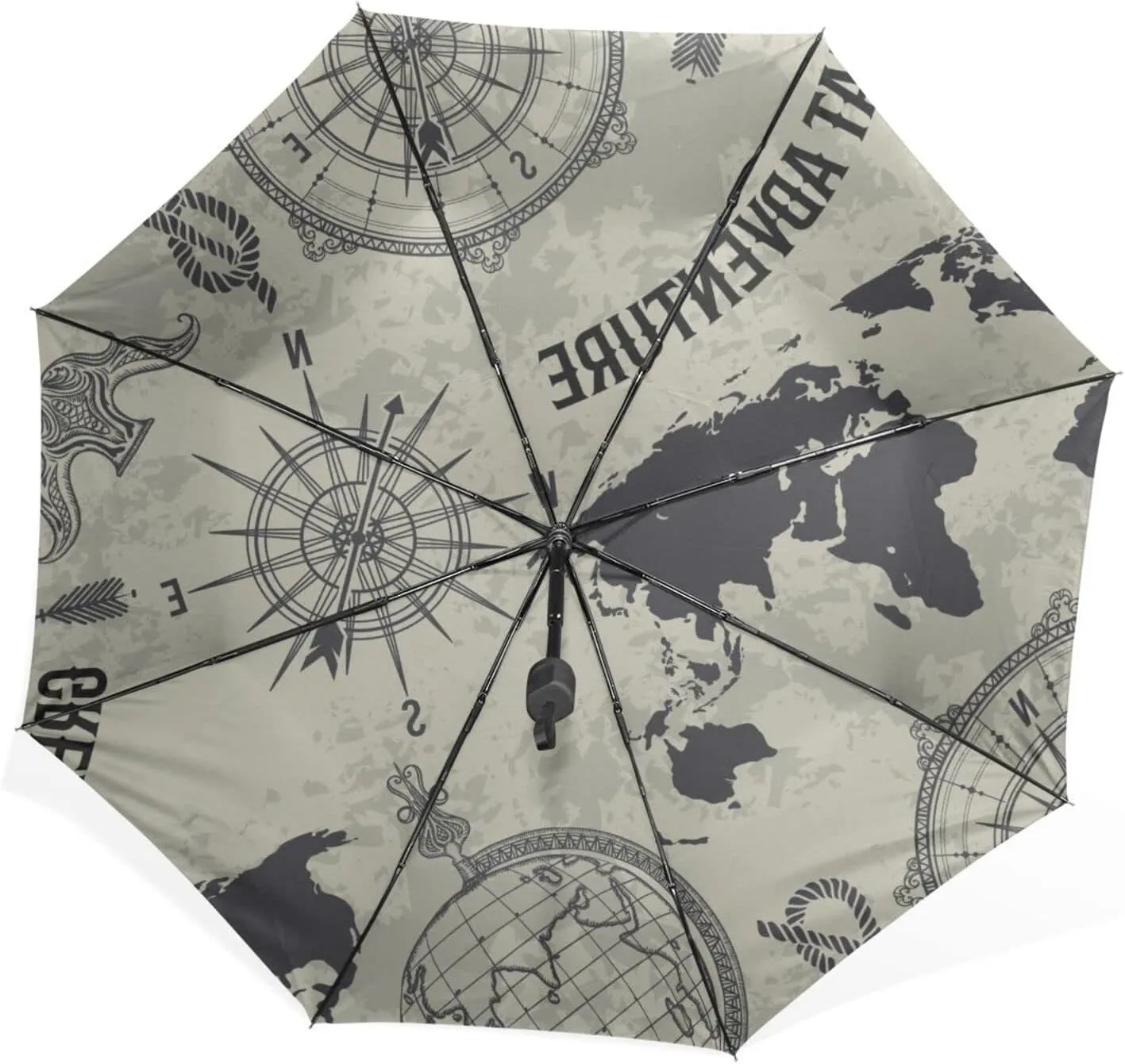 Poeticcity Rain Travel Umbrella, Hand Open Close Windproof Waterproof Folding Umbrella, Compact Canopy Strong Ray Parasol Umbrella