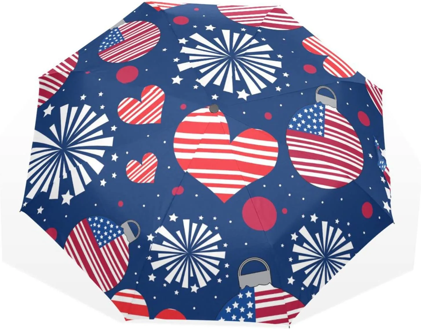 Poeticcity Rain Travel Umbrella, Hand Open Close Windproof Waterproof Folding Umbrella, Compact Canopy Strong Ray Parasol Umbrella