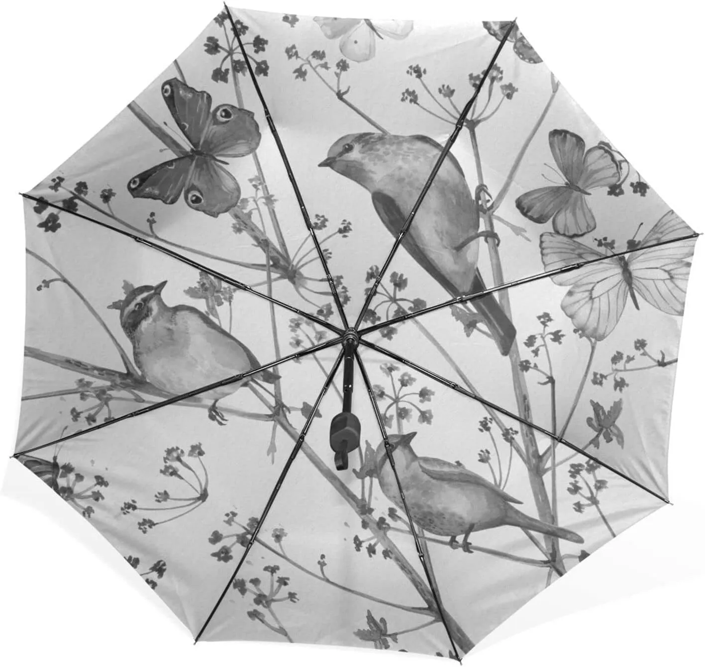 Poeticcity Rain Travel Umbrella, Hand Open Close Windproof Waterproof Folding Umbrella, Compact Canopy Strong Ray Parasol Umbrella