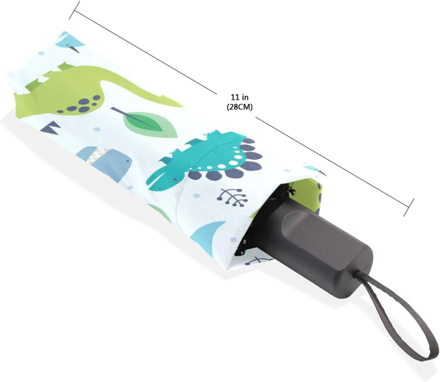Poeticcity Travel Umbrella, Hand Open Close Windproof Waterproof Folding Umbrella, Black Tape Compact Canopy Strong Anti UV Ray Parasol