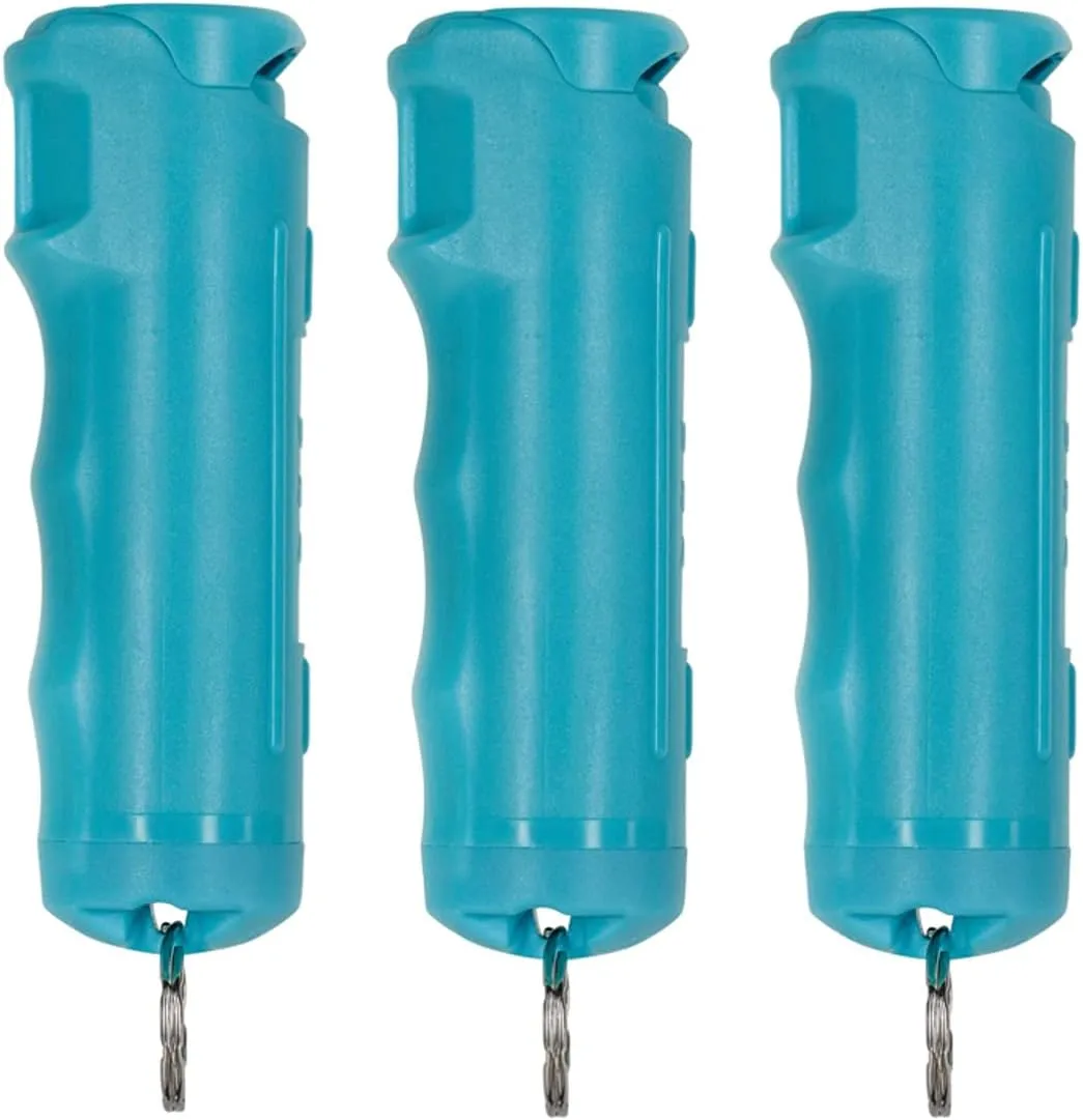 Police Magnum Keychain Pepper Spray Flip Top Safety 3 Pack 1/2oz- Maximum Heat Strength OC with Dye- Tactical Small Compact Case- for Women & Men's Self Defense- Made in The USA