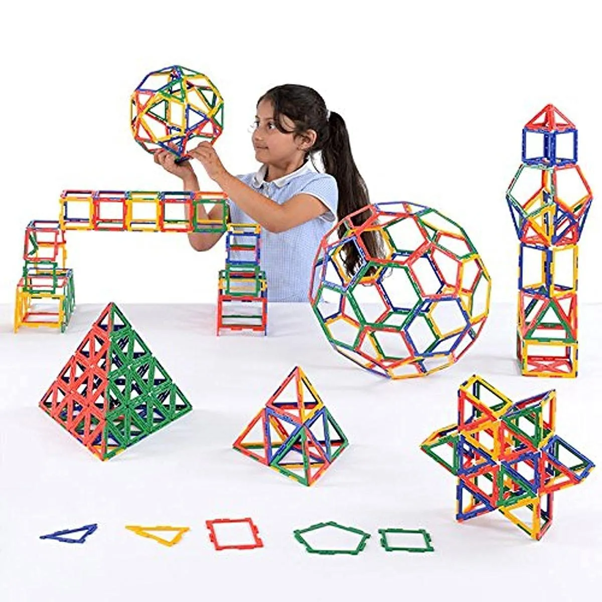 Polydron Kids Frameworks Multipack with Storage Box Educational Construction Set - Multicolored - Children 3D Creative Toy - 4  Years - 460 Pieces