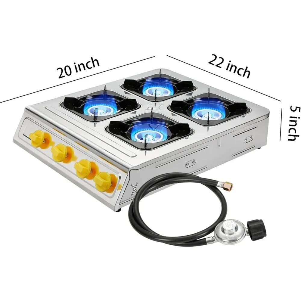 Portable 4 Burner Propane Gas Stove with Auto Ignition