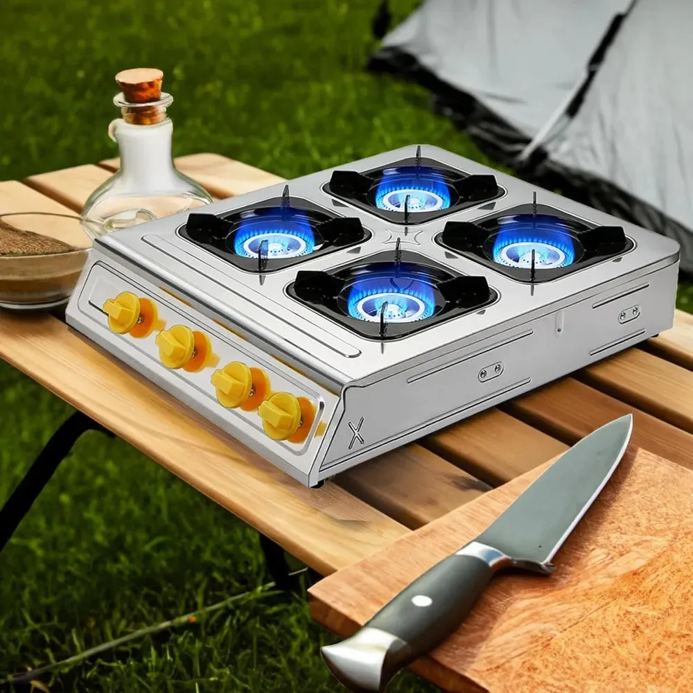 Portable 4 Burner Propane Gas Stove with Auto Ignition