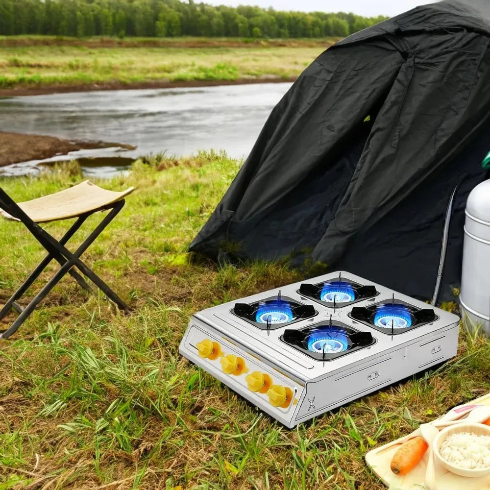 Portable 4 Burner Propane Gas Stove with Auto Ignition