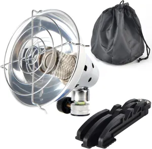 Portable Butane Heater, Gas Heater with Control Valve, Foldable Base and Storage Bag Outdoor Tent Heater for Camping, Ice Fishing, Garage, Porch.