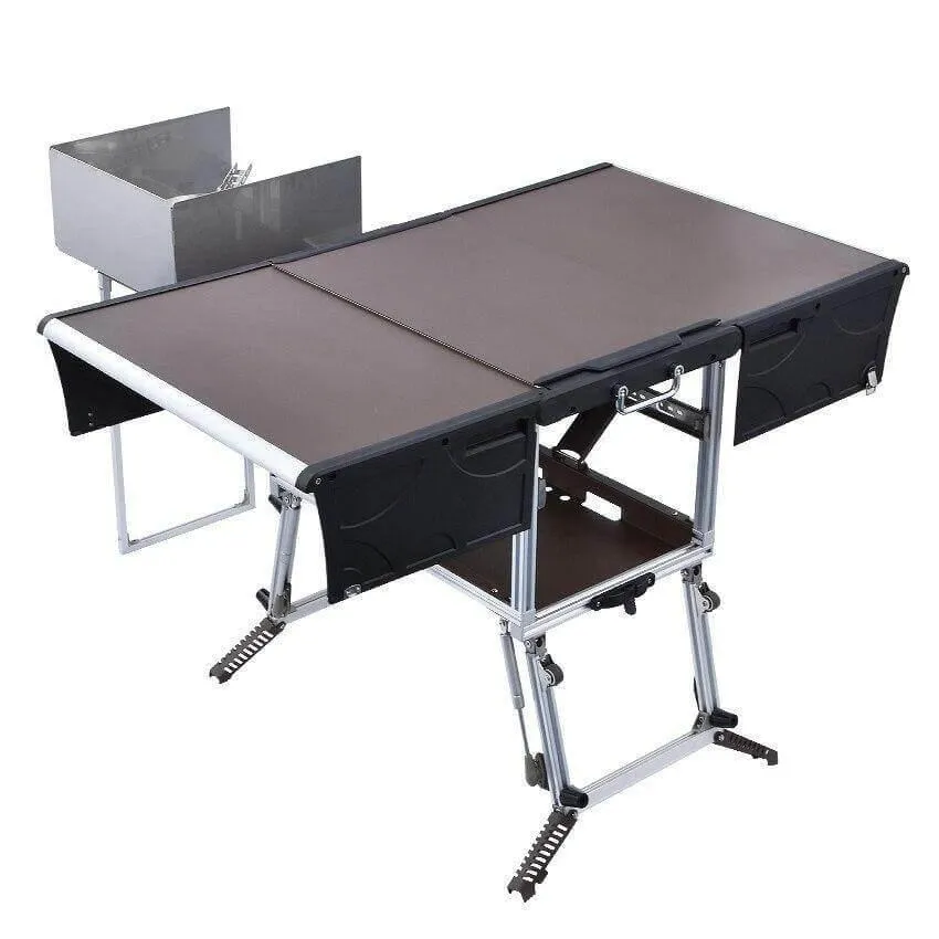 Portable Camping Kitchen - Foldable Outdoor Cooking Station