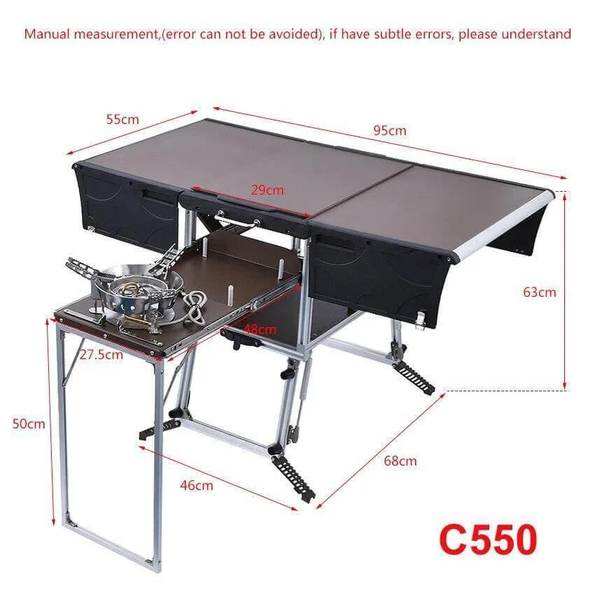 Portable Camping Kitchen - Foldable Outdoor Cooking Station
