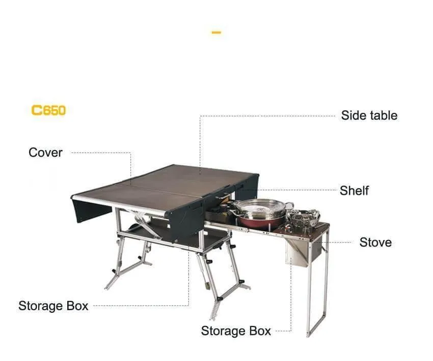 Portable Camping Kitchen - Foldable Outdoor Cooking Station