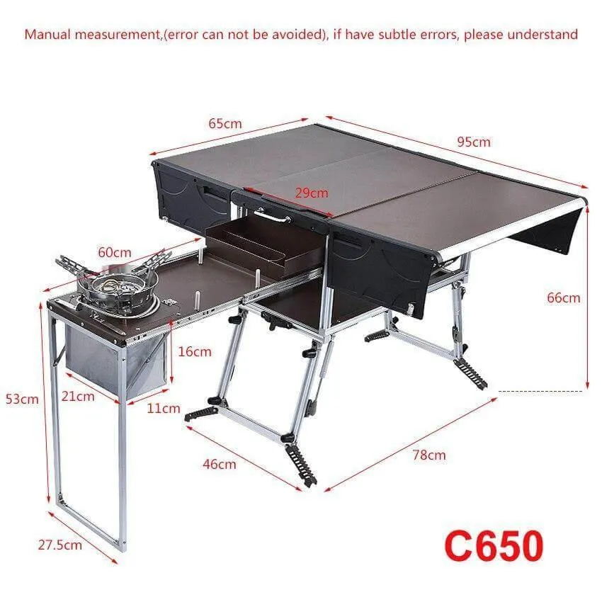 Portable Camping Kitchen - Foldable Outdoor Cooking Station