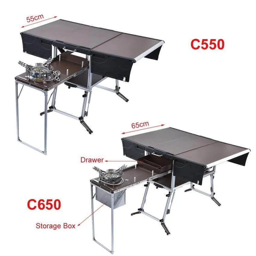 Portable Camping Kitchen - Foldable Outdoor Cooking Station